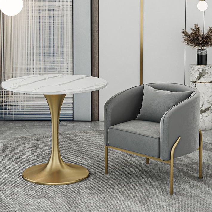 Traditional Luxury Round Dining Site Table Stone Home Furniture with Tulip Base