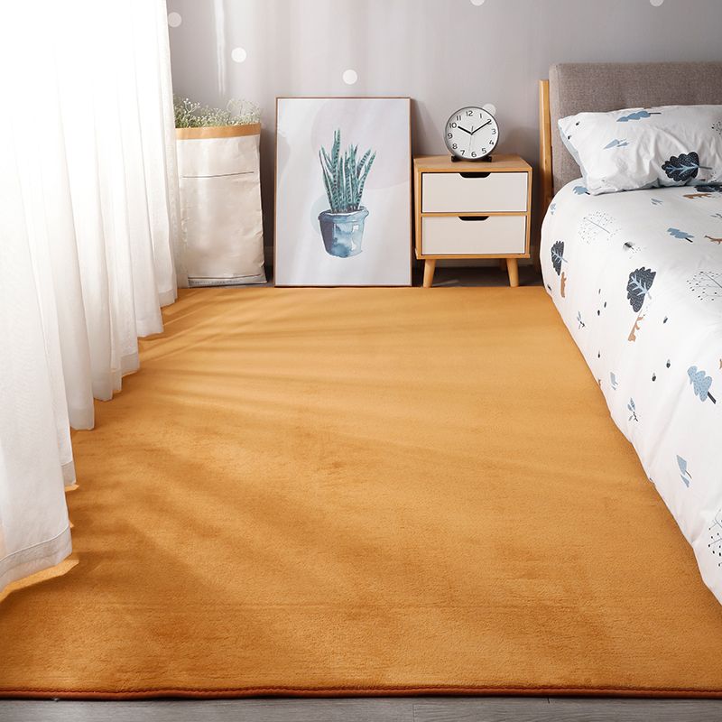 Tapis contemporain solide à shag en polyester