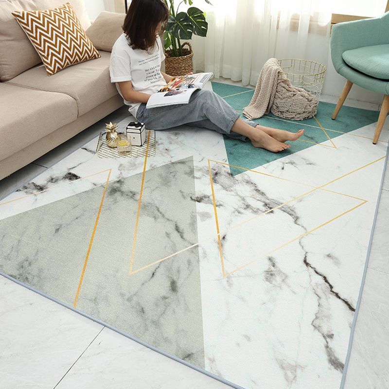 Glam Geometric Print Rug Multicolor Contemporary Rug Polypropylene Machine Wash Anti-Slip Pet Friendly Rug for Home