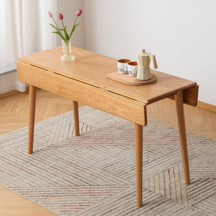 Mid-Century Modern Dining Table Rectangle Solid Wood Dining Table with 4 Legs