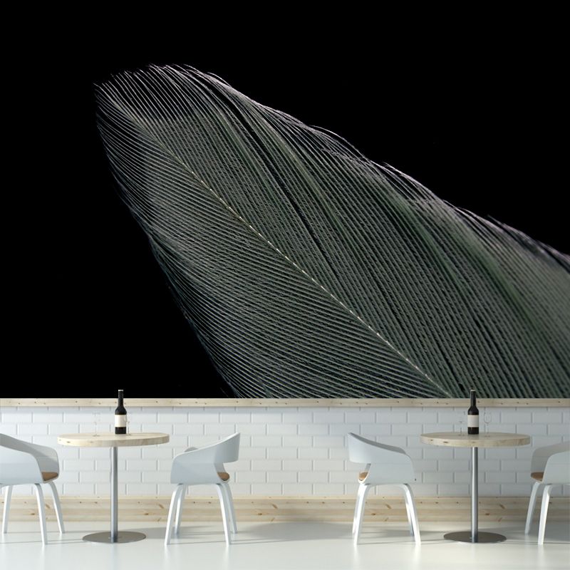 Feather Mural Wallpaper Minimalist Home Decor for Sleeping Room, Stain-Resistant