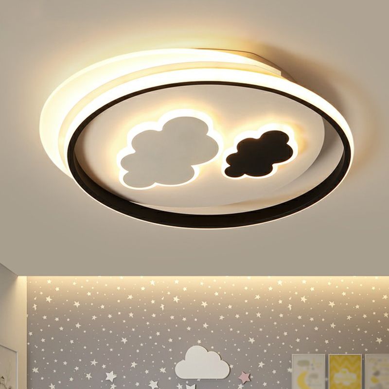 Childrens Wolkendecke Licht Armatur Acryl Schlafzimmer LED bündig montiert Lampe in Schwarz
