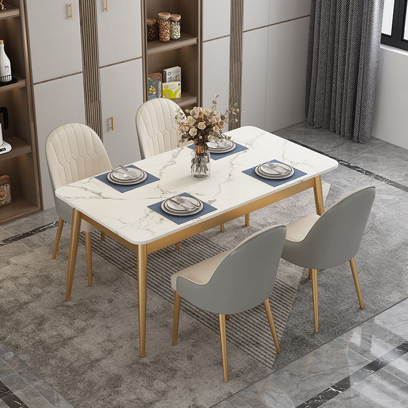 Modern Kitchen Sintered Stone Furniture of Standard Height Formal Dining Room Table Set