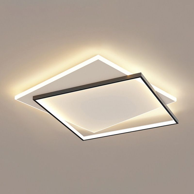 Vierkant metaal dicht bij het plafond Verlichtingsarmatuur Moderne LED zwart-witte inbouwverlichting