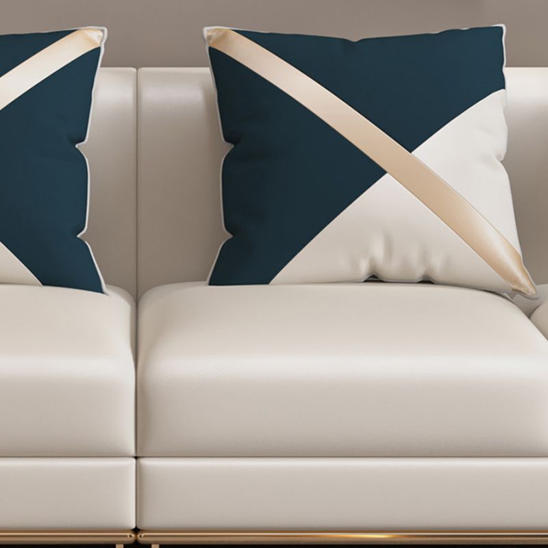 33.46" Wide Tuxedo Arm Sofa White Standard Sofa for Living Room