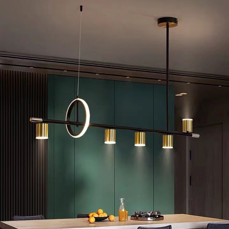 Cylinder Island Lighting Contemporary Metal Island Lighting Fixture for Kitchen