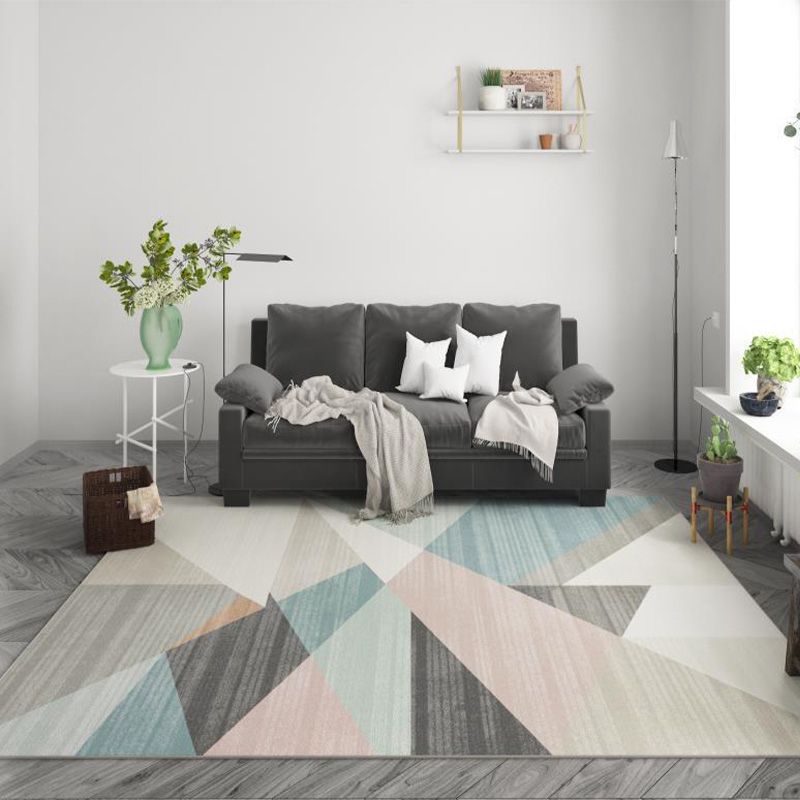 Casual woonkamer vloerkleed multi-kleuren geometrische binnen tapijt polyster niet-slip achterste gemakkelijke verzorgingstapijt