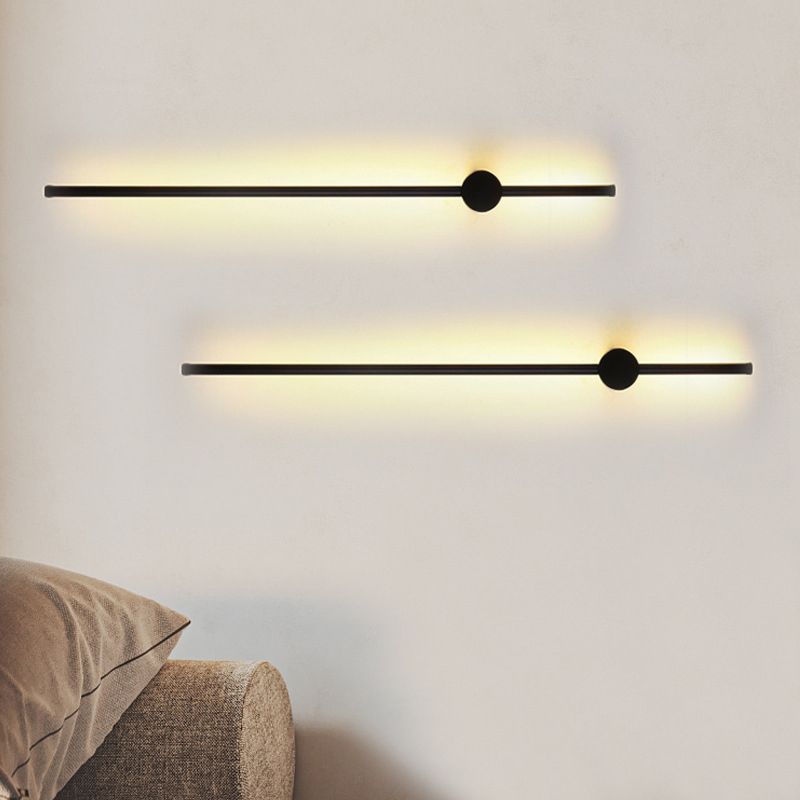 Estilo moderno Luces de apliques de pared lineal 1 Light Wall Lighting Accesors en negro