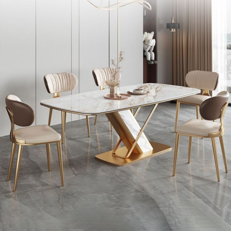 Designer Style 1/4/5/6/7 Pieces Rectangle Dining Set Sintered Stone Top Dining Table Set