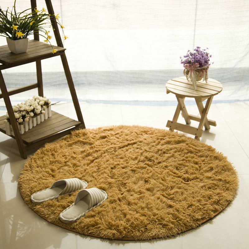 Modern Living Room Rug Multi Color Plain Carpet Faux Wool Machine Washable Indoor Rug