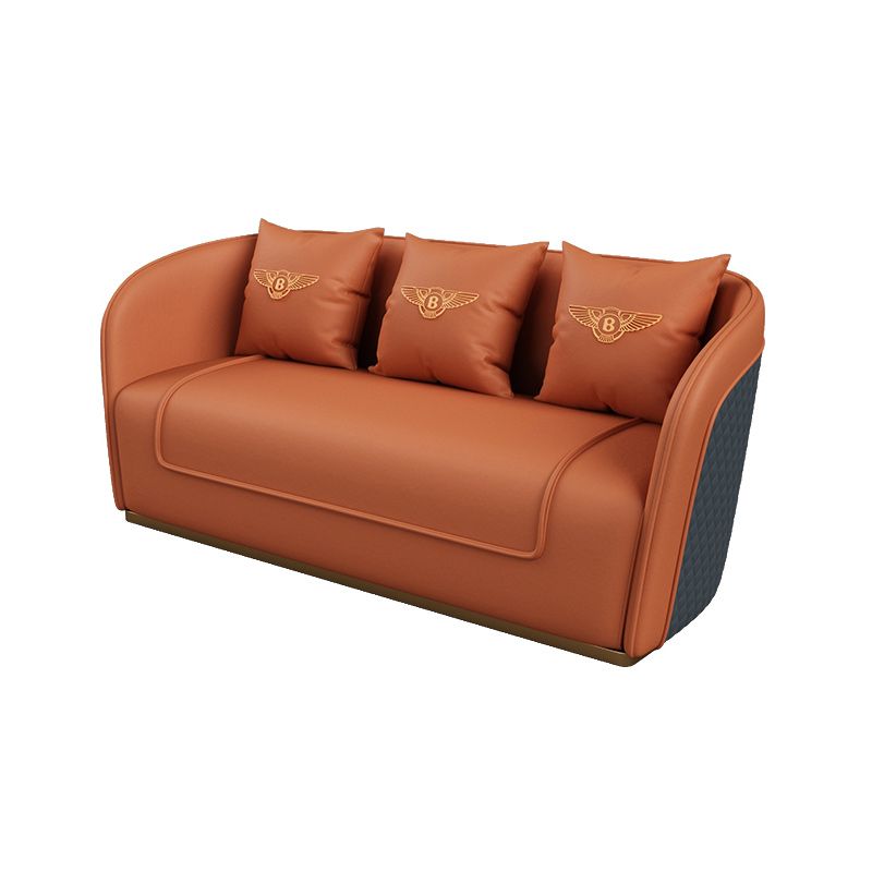 Faux Leather Tuxedo Arm Sofa 25.59" Wide Contemporary Sofa with Tight Back