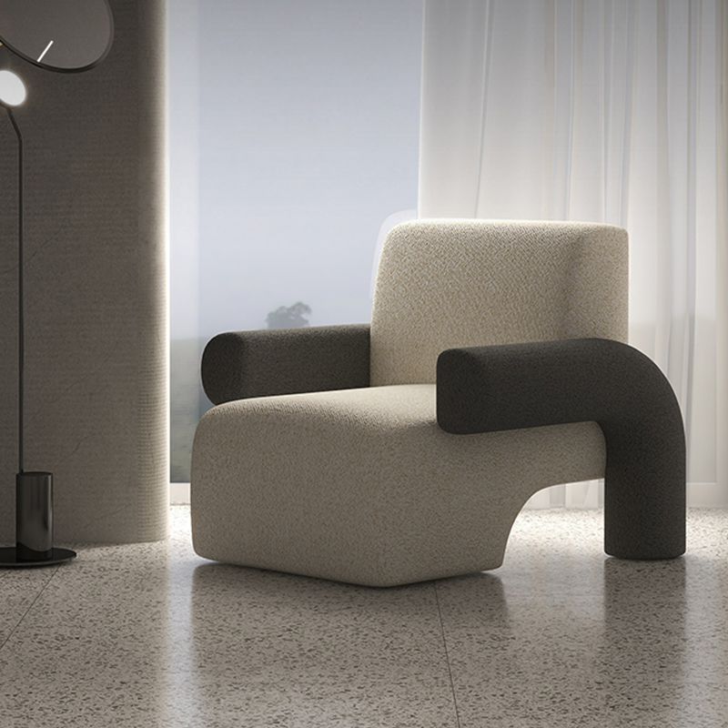 Modern Wool Blend Accent Armchair with Tight Back for Living Room