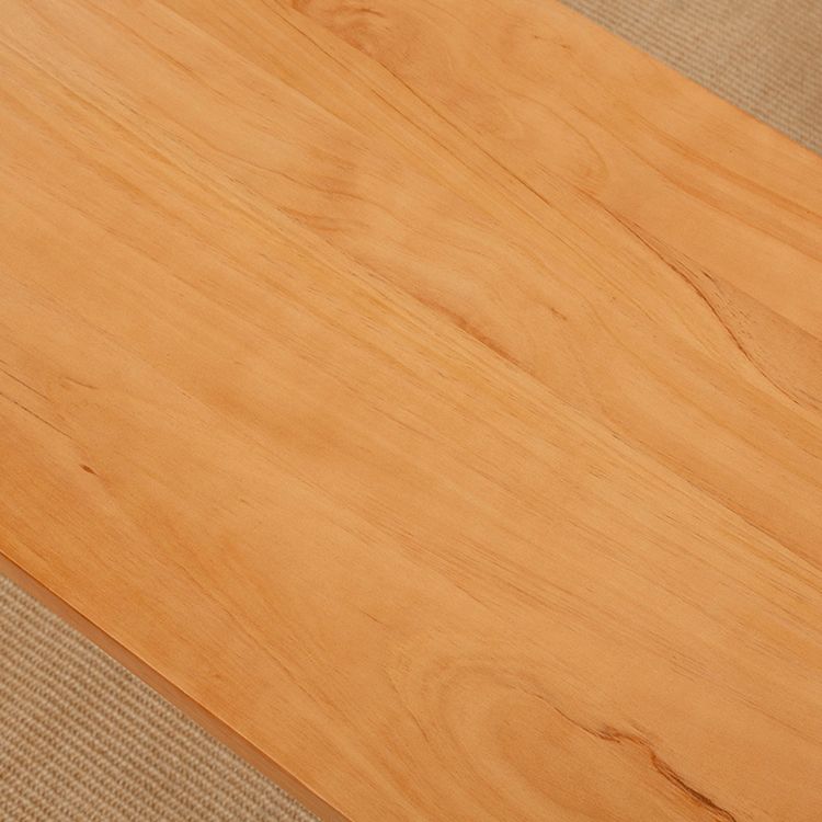 Scandinavian Natural Rectangle Coffee Table with Acrylic Base and Solid Wood Top