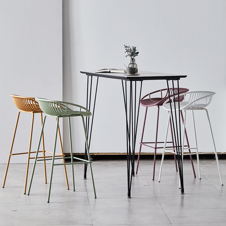 Modern Bar Stool Metal Counter Bar Stool with Metal Legs for Home