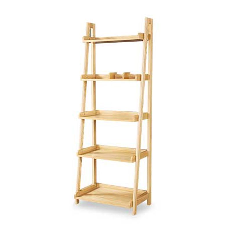Moderne Style Ladder Bookshelf Massivholzregal Bücherregal für das Studienraum