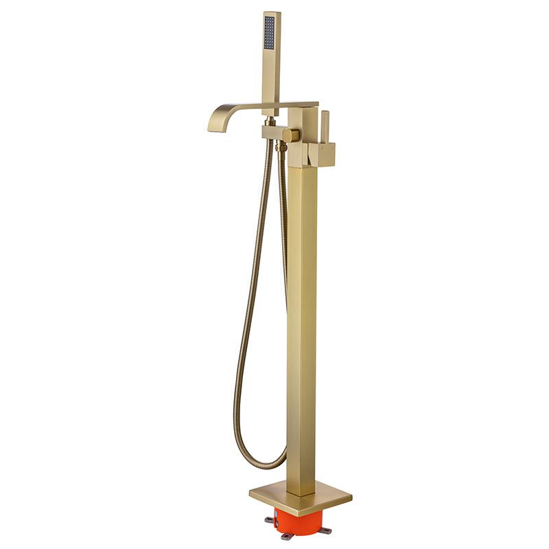 Floor Mounted Tub Spout 1 Handle Freestanding Bathtub Faucet with Handshower