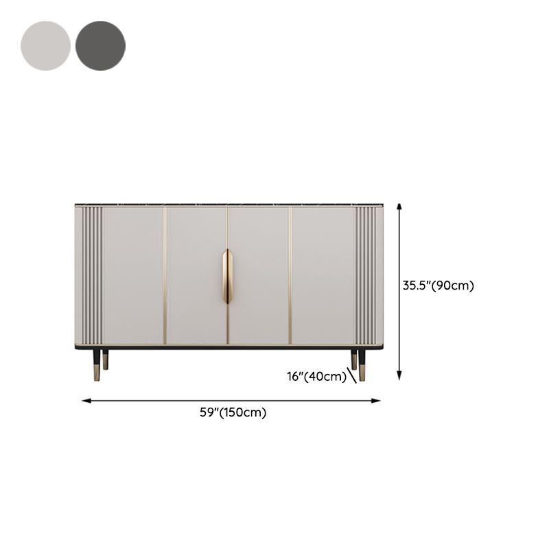 Glam Dining Server Marble Buffet Server with Doors for Living Room