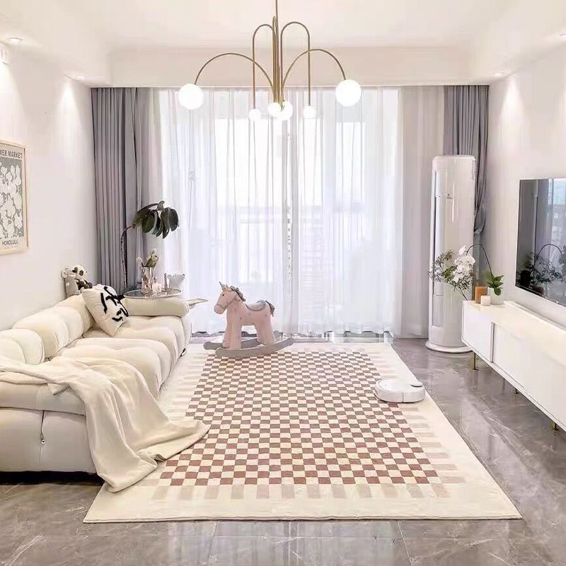 Simplicity Area Rug Lattice Pattern Simple Rug Polyester Non-Slip Area Rug
