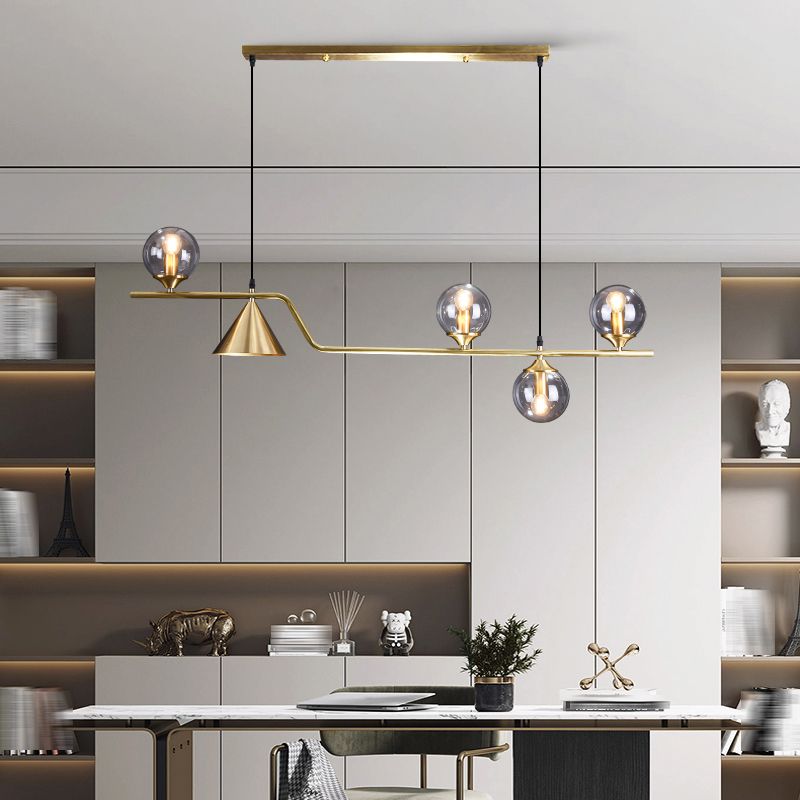 Contemporary Style Spherical Island Lighting Ideas Glass Island Lights