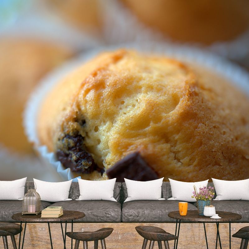 Tasty Cake Dessert Washable Mural Wallpaper for Baking Shop, Customized Size