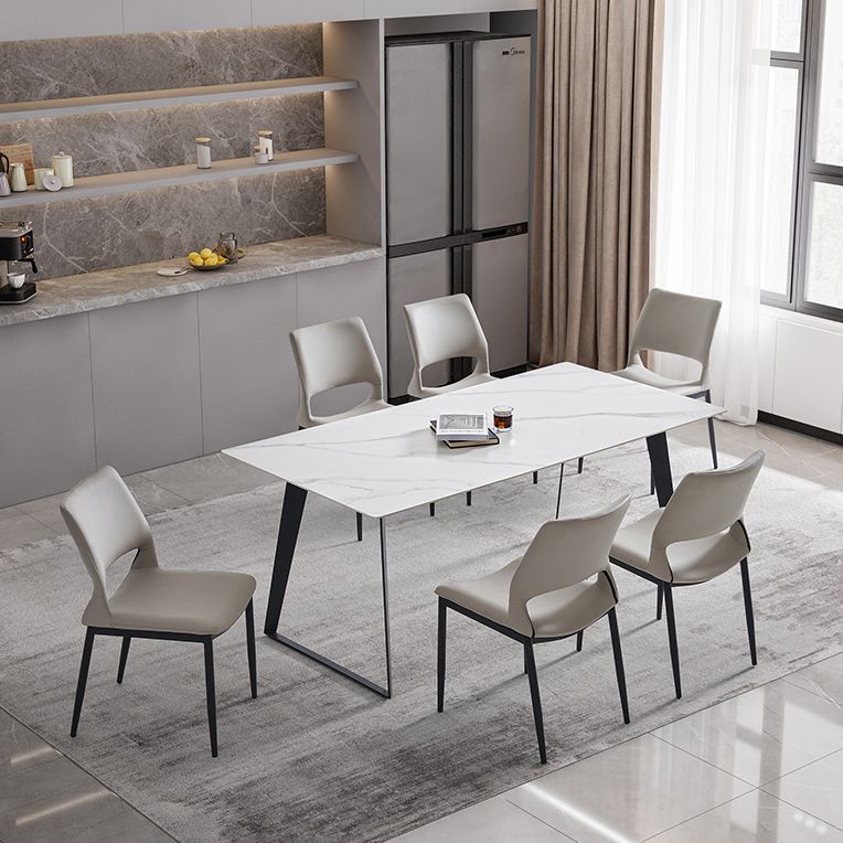 Modern Sintered Stone Dining Set White Multi Purpose Dining Table Furniture for Dining Room