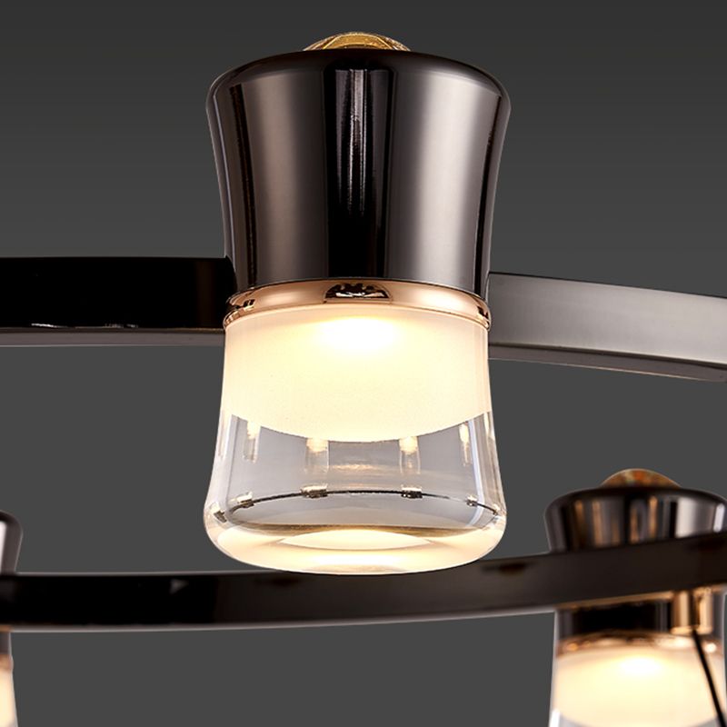 Contemporary Hanging Light Metal Island Light Fixture in Black for Dining Room