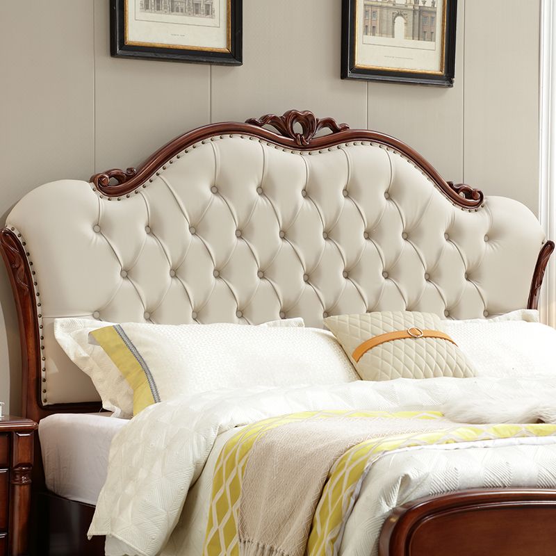 Faux Leather Upholstered Platform Bed Full Nail Button Tufted Bed