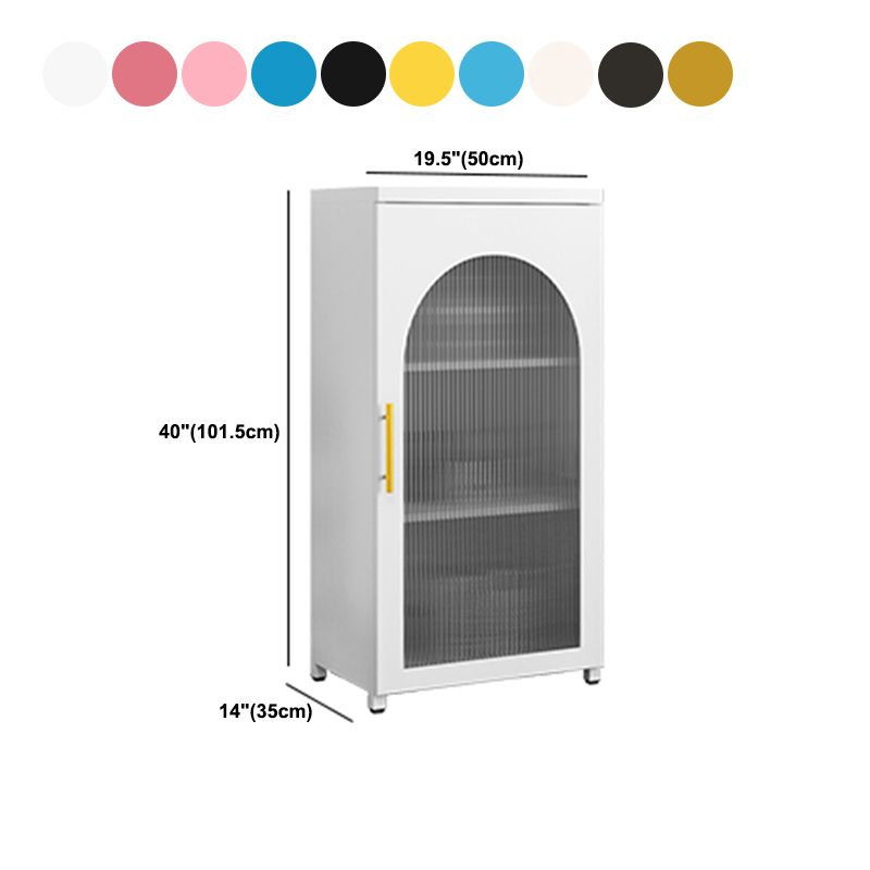 Metal Bookshelf Scandinavian Style Bookcase for Home and Office with Door