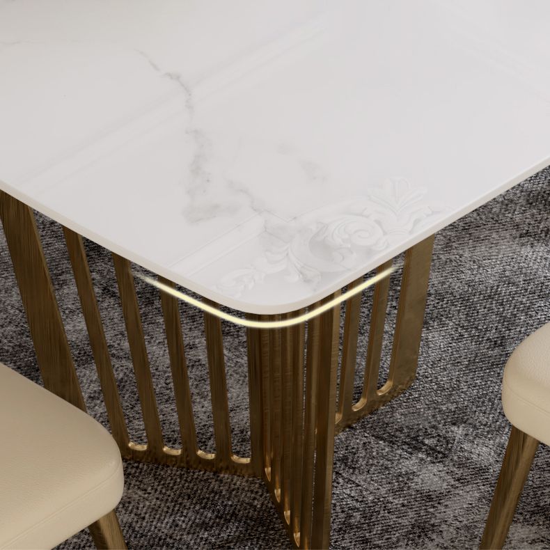 1/4/5/7 Pieces Luxury Dining Set Sintered Stone Dining Furniture with Leather Chairs