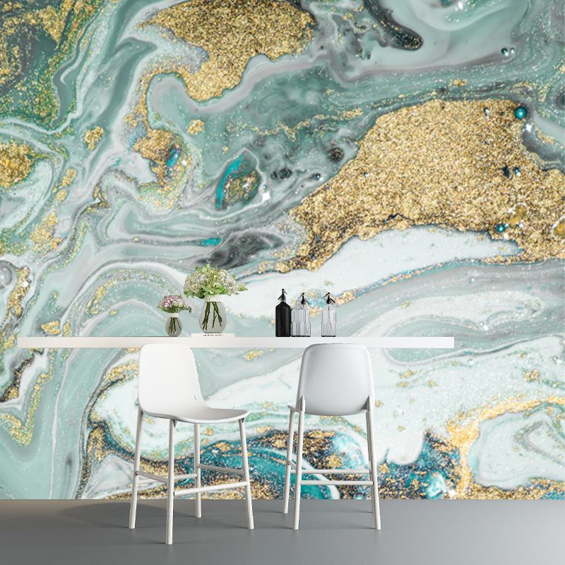 Wave with Sequins Pattern Mural Tropix Waterproof Living Room Wall Decor, Custom Size