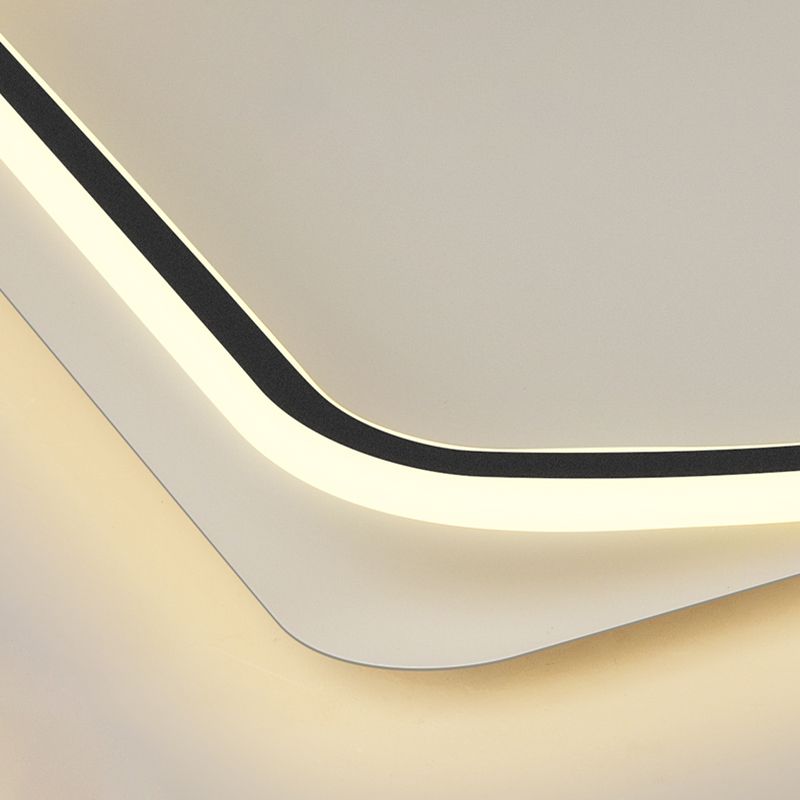 Flush géométrique moderne Mount Light Acrylic Flush Mount Ceiling Light in Black and White Finish