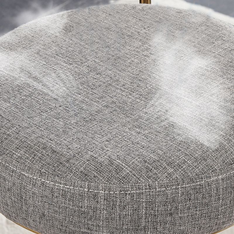 Indoor Round Counter Chair Upholstered Footrest Dining Stool in Grey and Gold