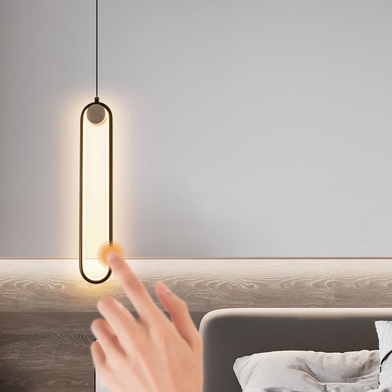 Acrylic Oblong LED Pendant Light in Modern Simplicity Aluminium Hanging Light for Interior Spaces