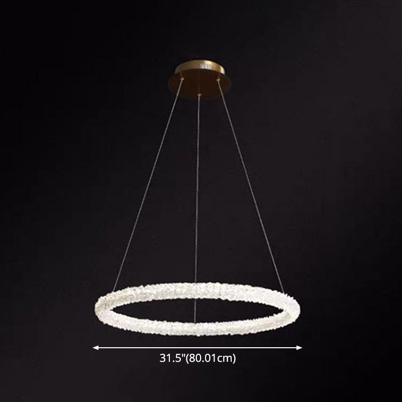 Ultra-modern Circle Chandelier Lamp Crystal Hanging Pendant Lights for Restaurant