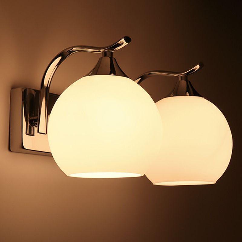 Modern Vanity Lighting Glass Shade Wall Light Fixture for Bathroom