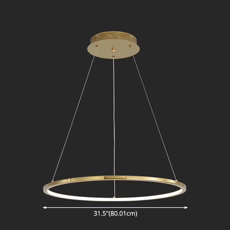 Contemporary Orbicular Chandelier Lamp Metallic Simplicity Hanging Lamp Kit for Living Room