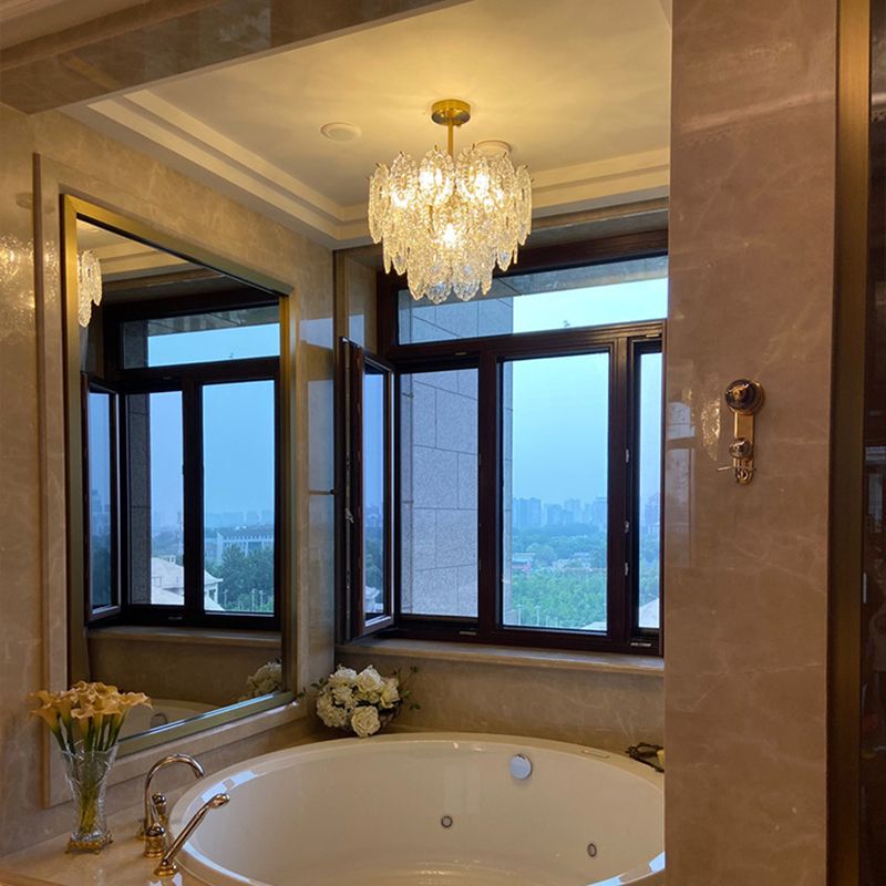 Multi Light Wheel Pendant Chandelier Modern Style Glass Hanging Lighting for Dining Room