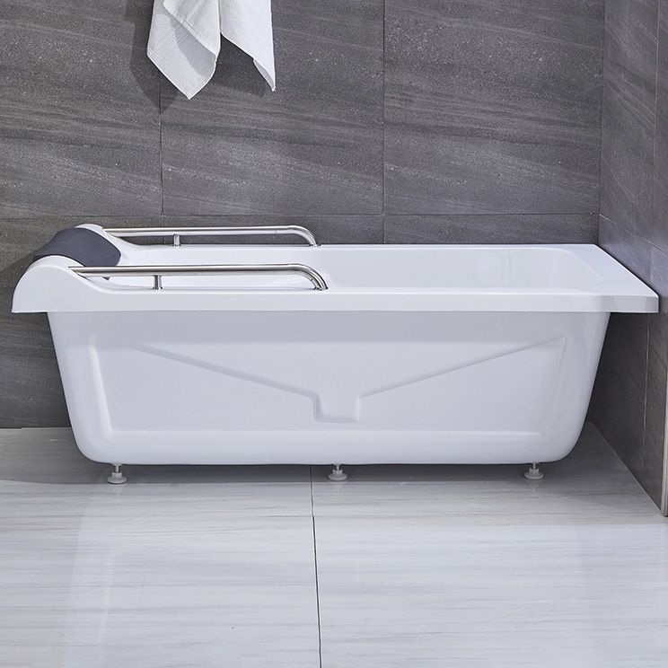 Modern Rectangular Soaking Bathtub Acrylic Stand Alone White Bath