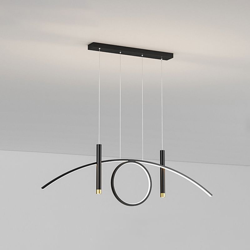 Linear Shape Island Lights Modern Style Metal 4-Light Island Lighting