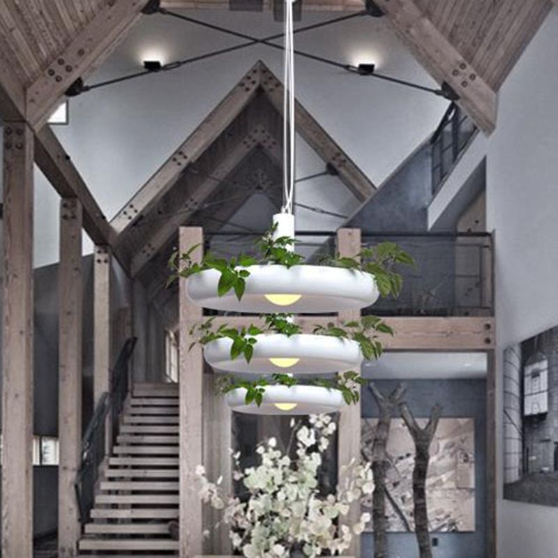 Single-Light Metal Frame Plant Pendant Light for Dinning Room Bedroom Hanging Lamp (Without Plants)