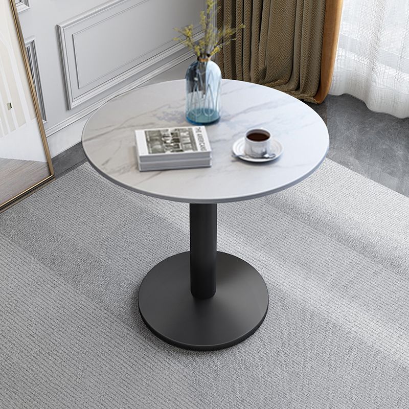 Contemporary Round Dining Table Sintered Stone Dining Table with Tulip Base for Dining Room