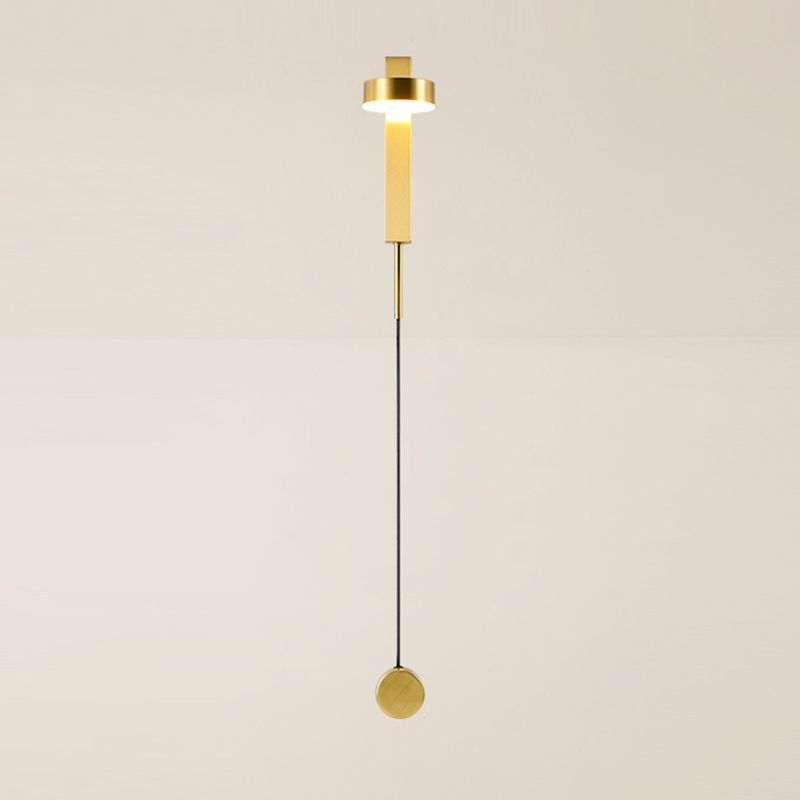 Round Shape Metal Wall Light Modern Style 1 Light Wall Mounted Light