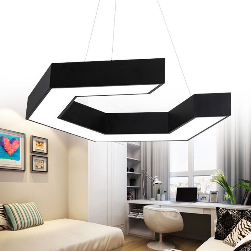 Modern LED Pendant Lighting Magnet Shaped Hanging Ceiling Light with Acrylic Shade