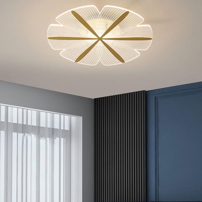 Metal Geometric Flush Mount Fixture Modern Flush Light Fixture in Clear