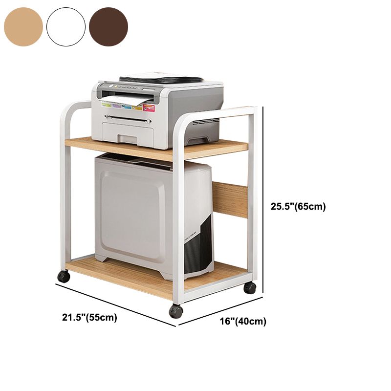 Industrial Style Wooden Bookshelf Open Home Shelf Bookcase with Caster Wheels