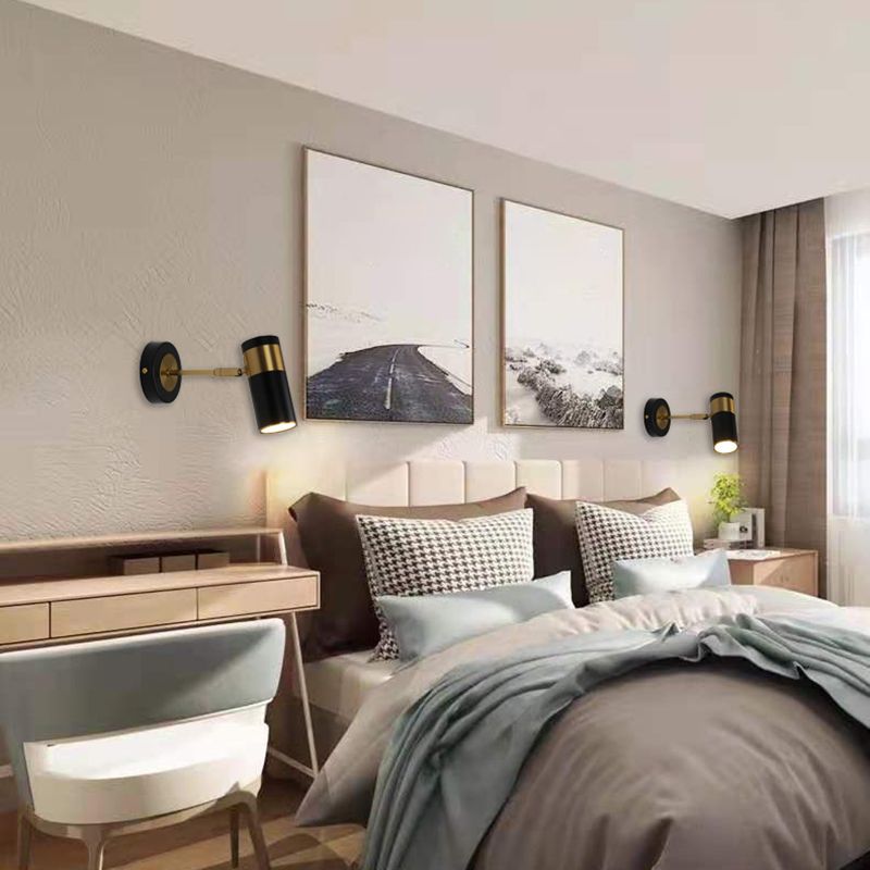 Metal Cylinder Wall Sconce Modern 1 Lights Wall Light for Bedroom