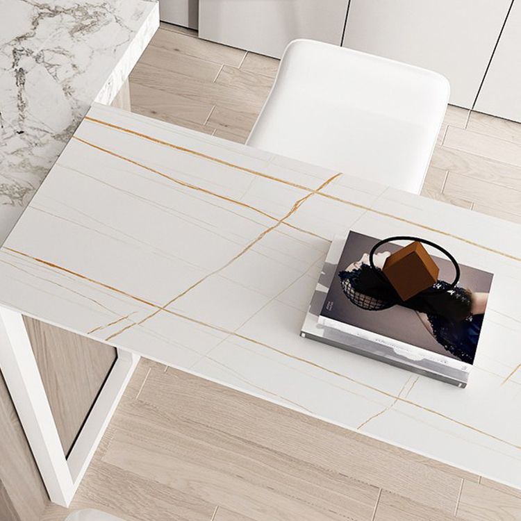 Kitchen Stone Top Counter Table Metal Base 42-inch Height Modern Bar Table