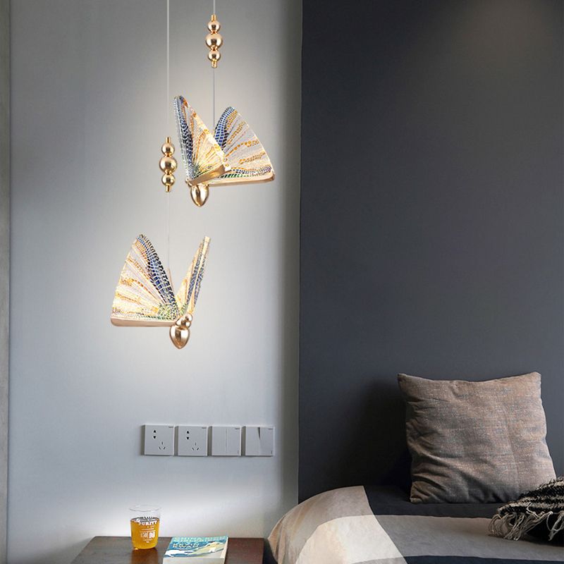 Modern de forma moderna de forma colgante de forma de mariposa Luz de metal para dormitorio para dormitorio