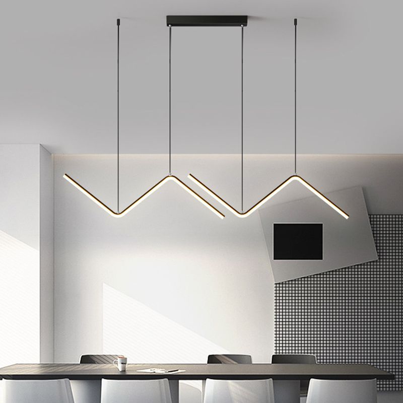 Golden/Black Ceiling Light Contemporary LED Kitchen Island Lighting for Foyer