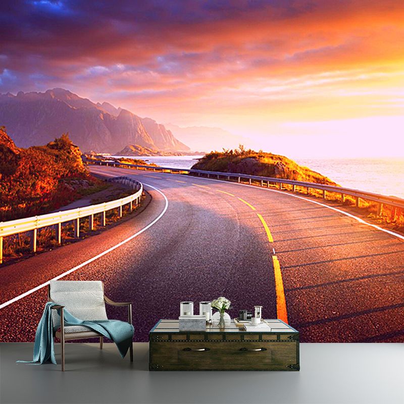 Highway Photography Stain Resistant Mural Wallpaper Sleeping Room Wall Mural